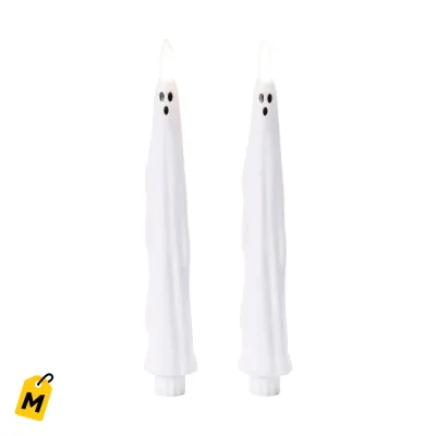 Velas LED Fantasma Conicas 2-Pack pa un Ambiente de Miedo Bacano