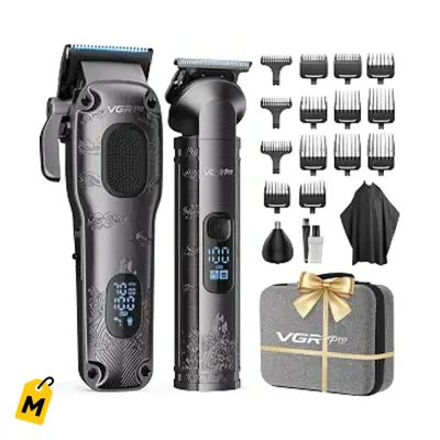 VGRPRO Maquina de Motilar Profesional Inalambrica Kit Completo para Hombres