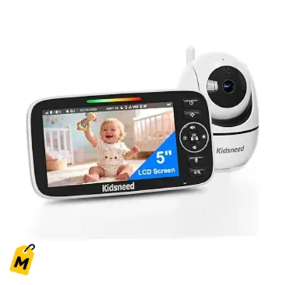 Vigila Bebe Kidsneed 5 Pulgadas HD, Sin WiFi, Bateria Larga, Vision Nocturna, Alcance 1000