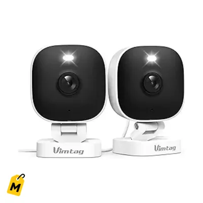 VIMTAG Camaras 2.5K Seguridad Casa Vision Color Audio 2 Vias Alexa 2 Pcs