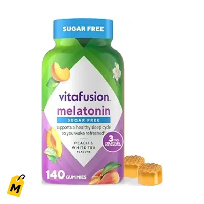 Vitafusion Melatonina Gomitas 140u - Sueno Chulo Durazno y Te Blanco Sin Gluten