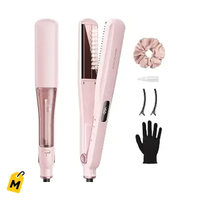 Wavytalk Plancha Vapor Rosa | Peine Removible, 5 Temps, Nano Titanio, Adios Frizz