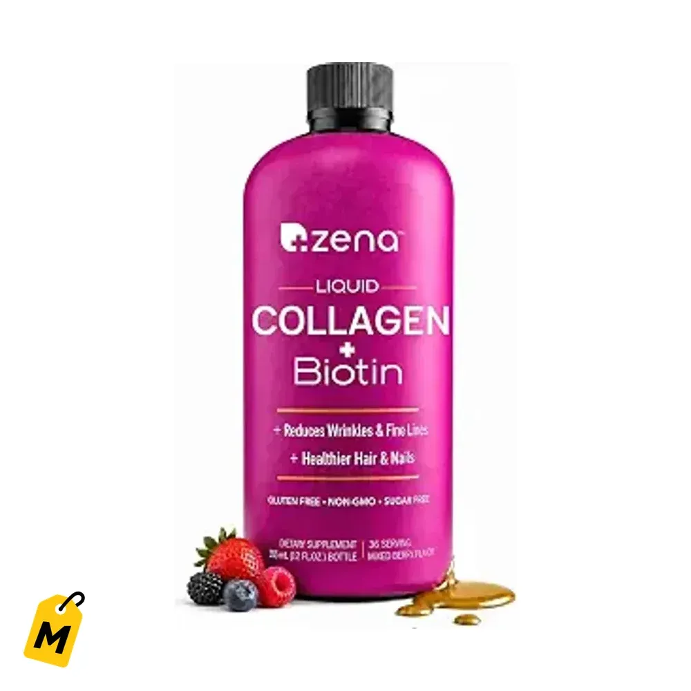 Zena Colageno Liquido Premium para Mujeres Piel Pelo Unas Saludables Biotin