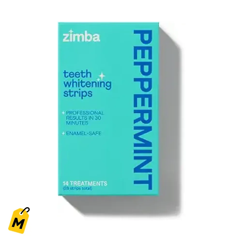 Zimba Tiras Blanqueadoras Menta | Dientes Blancos Sin Sensibilidad | Veganas y Seguras
