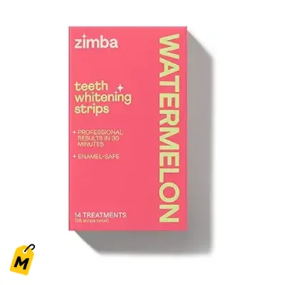 Zimba Tiras Blanqueadoras Sabor Sandia | Dientes Blancos Sin Manchas de Cafe Vino Tabaco